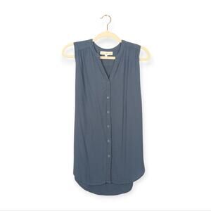 Ripe Blue April Nursing Maternity Sleeveless Button Down V-Neck Top Size S